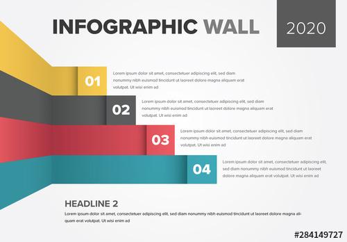 Info Chart Layout with Colorful Stripes - 284149727 - 284149727