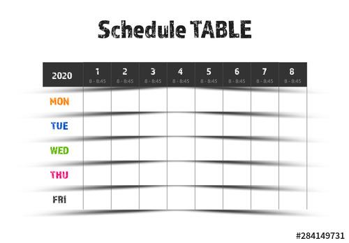 School Schedule Table Layout - 284149731 - 284149731