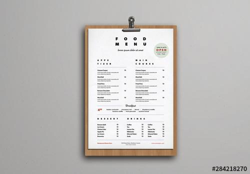 Simple Food Menu with Red Accents - 284218270 - 284218270