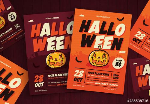 Illustrated Halloween Flyer - 285538716 - 285538716