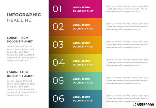 Info Chart Table Layout with Rainbow Elements - 285559999 - 285559999