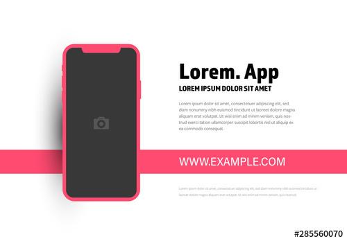 Diagram with Smartphone Mockup and Pink Accents - 285560070 - 285560070