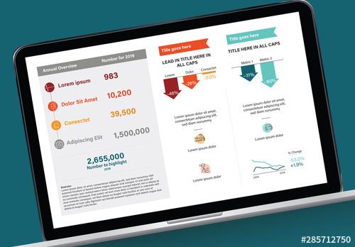 Colorful Annual Overview Layout with Graphs - 285712750 - 285712750