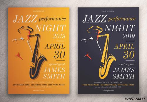 Jazz Night Graphic Flyer Layout - 285724437 - 285724437