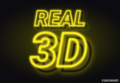 3D Neon blur Tube Text Effect - 286346465 - 286346465