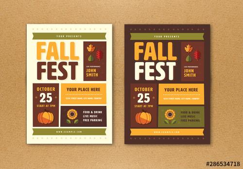 Fall Festival Flyer with Graphic Elements - 286534718 - 286534718