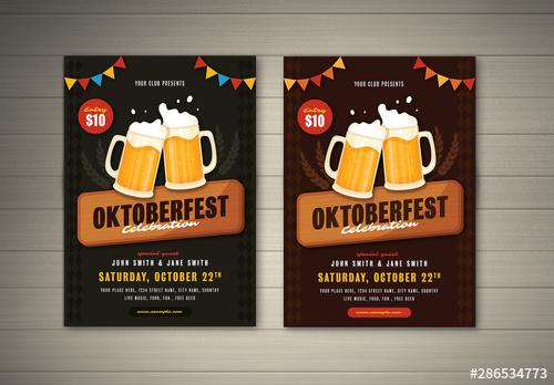 Oktoberfest Flyer with Graphic Illustrations - 286534773 - 286534773