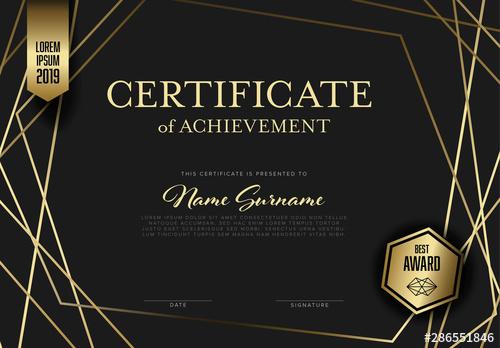 Black and Gold Certificate Layout - 286551846 - 286551846