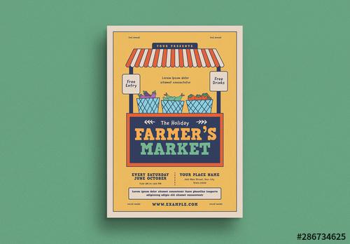 Farmers Market Event Graphic Flyer Layout - 286734625 - 286734625