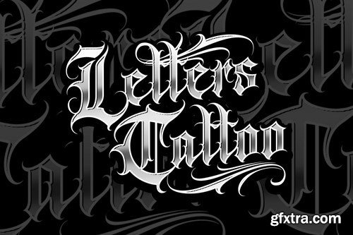 CM - Gangsta Typeface Tattoo Fonts 4387971