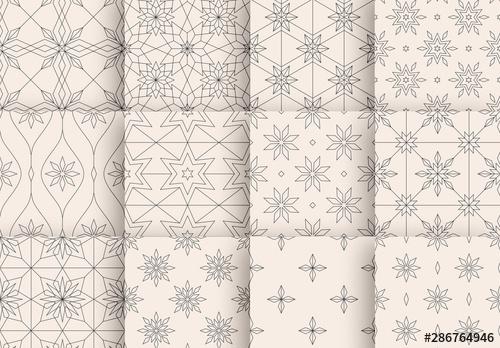 Minimalist Crystal Snowflake Pattern Layout Set - 286764946 - 286764946