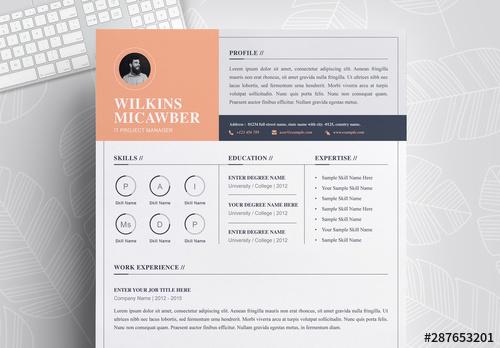 Resume Layout with Photo - 287653201 - 287653201
