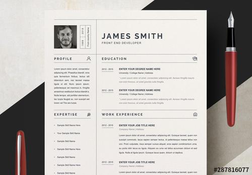 Minimalist Resume and Cover Letter Layout - 287816077 - 287816077