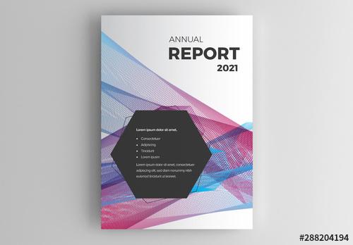 Report Cover Layout with Abstract Colorful Background - 288204194 - 288204194