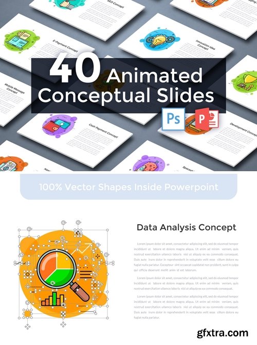 40 Animated Conceptual Slides for Powerpoint