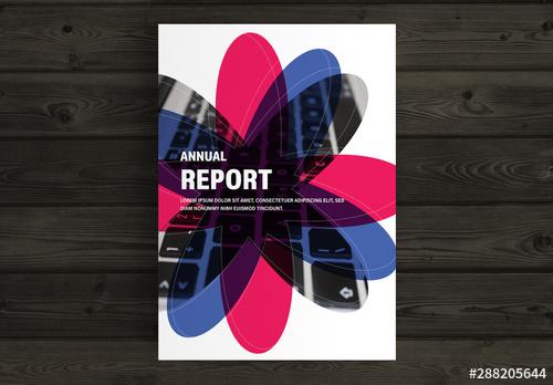 Annual Report Cover Layout with Blue and Red Accent - 288205644 - 288205644