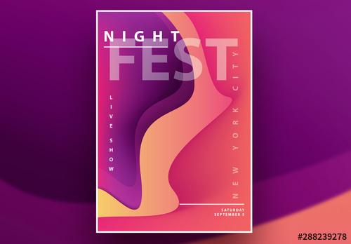 Colorful Abstract Poster Layout - 288239278 - 288239278