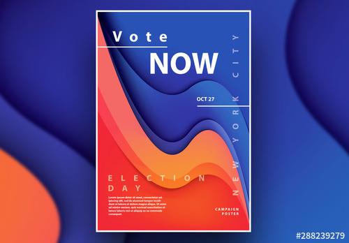 Modern Abstract Campaign Poster Layout - 288239279 - 288239279