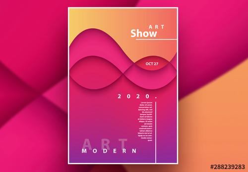 Abstract Vibrant Poster Layout with Gradients - 288239283 - 288239283