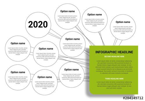 Info Chart Layout with Circles and Green Accents - 284149712 - 284149712