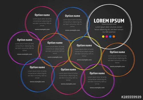 Info Chart Circles Layout with Bright Colors - 285559939 - 285559939