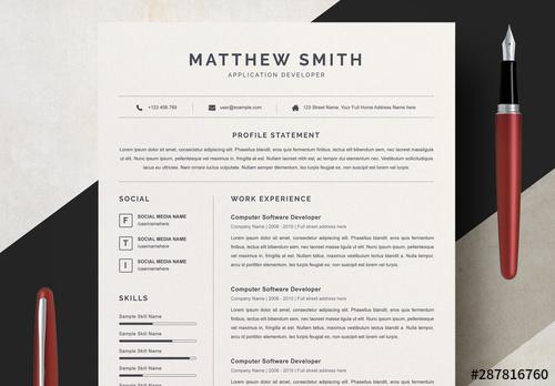 Minimalist Resume Layout - 287816760 - 287816760