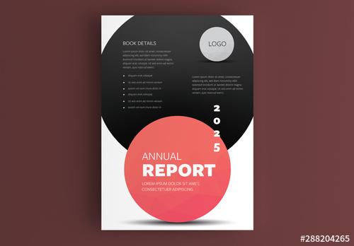 Annual Report Cover Layout with Circle Elements - 288204265 - 288204265