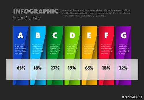 Dark Info Chart Layout with Bright Colors - 289540831 - 289540831