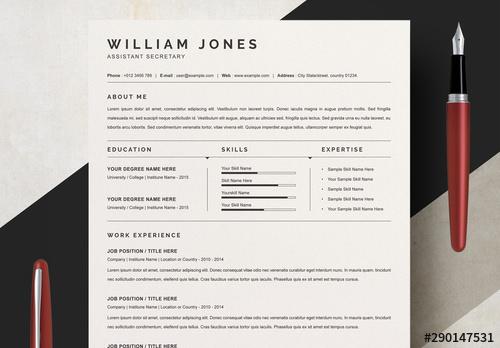 Minimalist Resume Layout Set - 290147531 - 290147531