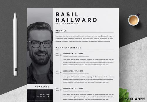 Resume Layout Set with Photo Sidebar - 290147655 - 290147655