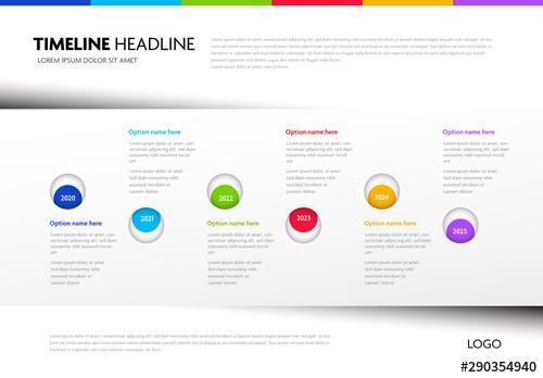 Horizontal Timeline Layout with Shadows - 290354940 - 290354940