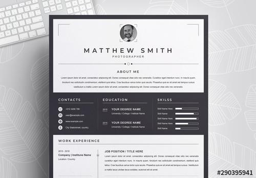 Resume Layout with Black Border - 290395941 - 290395941