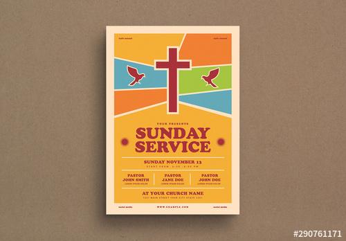 Christian Service Flyer Layout - 290761171 - 290761171