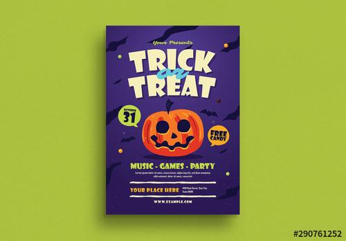 Trick or Treat Flyer Layout - 290761252 - 290761252