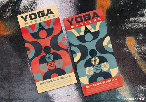 Yoga Event Flyer Layout with Geometric Elements - 290822704 - 290822704