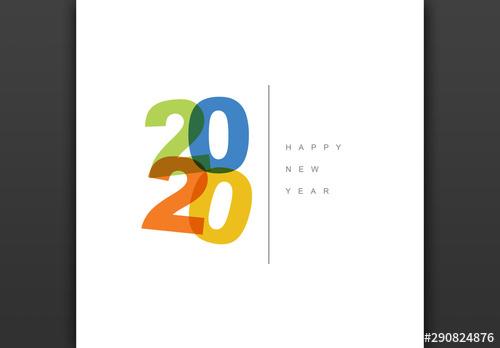 Minimalist New Years Card Layout - 290824876 - 290824876