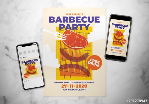 Graphic Barbecue Party Flyer Layout - 291278943 - 291278943