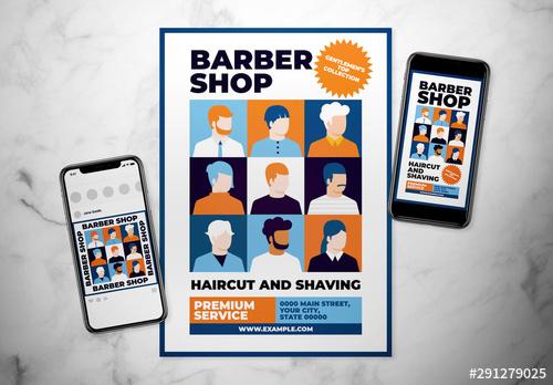 Graphic Barbershop Flyer Layout - 291279025 - 291279025