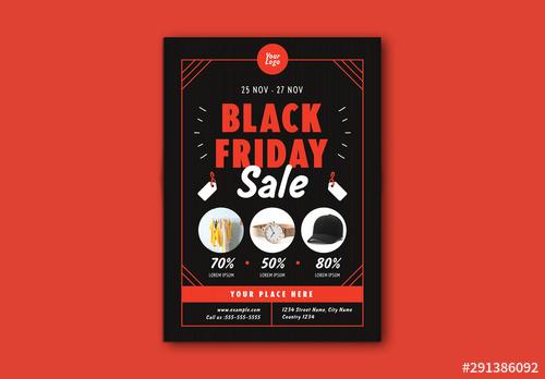 Black Friday Sale Graphic Flyer Layout - 291386092 - 291386092