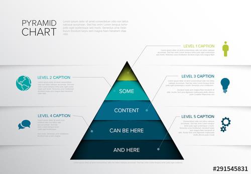 Pyramid Chart Infographic with Teal Elements - 291545831 - 291545831