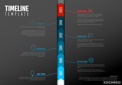 Dark Timeline Infographic with Blue Elements - 291545833 - 291545833