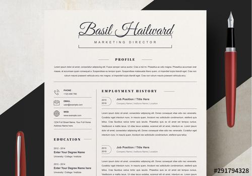 Clean Resume Layout with Cover Letter - 291794328 - 291794328