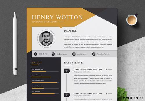 Yellow and Black Resume Layout - 291837623 - 291837623