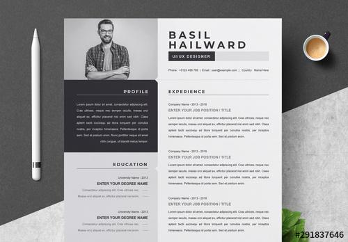 Gray Sidebar Resume Layout - 291837646 - 291837646