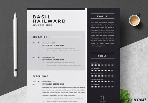 Resume with Black Sidebar Layout - 291837647 - 291837647