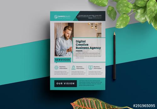 Teal Corporate Flyer Layout - 291965095 - 291965095