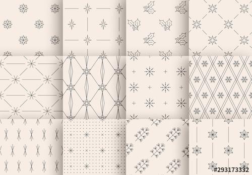 Minimalist Winter Holiday Patterns Set - 293173332 - 293173332