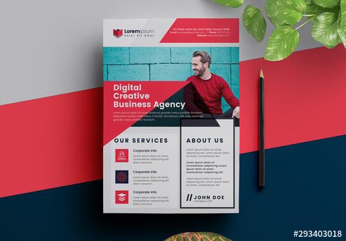 Business Flyer Layout with Geometric Elements - 293403018 - 293403018