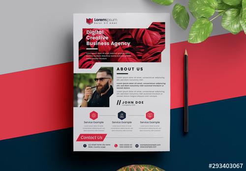 Corporate Flyer Layout with Photo Filter - 293403067 - 293403067