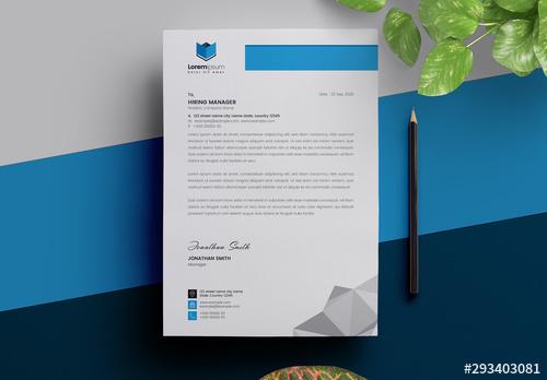 Letterhead Layout with Geometric Elements - 293403081 - 293403081